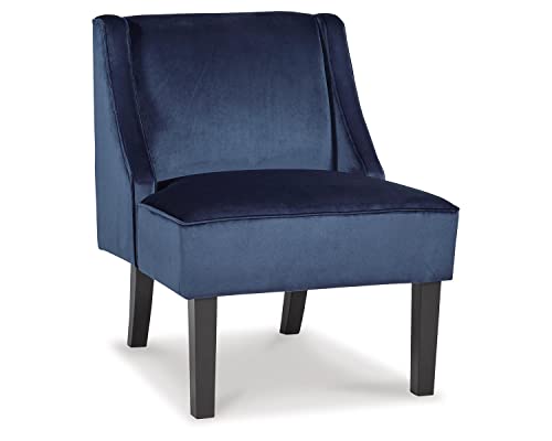 Signature Design by Ashley Janesley Modern Wingback Velvet Accent Chair, Navy