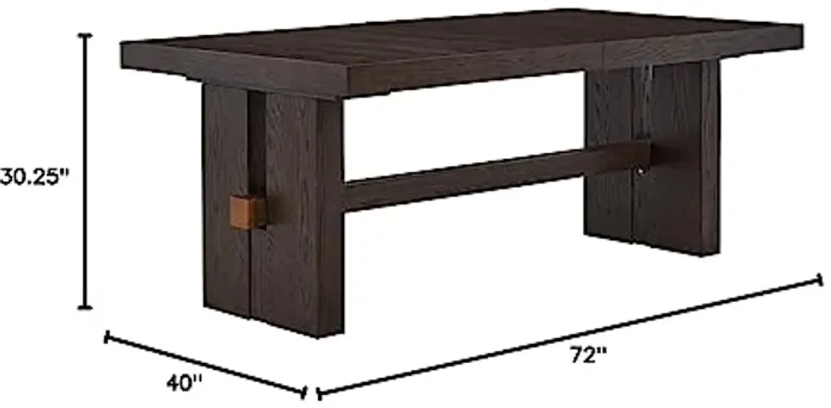 Signature Design by Ashley Burkhaus Traditional Rectangle Extension Dining Room Table, Dark Brown