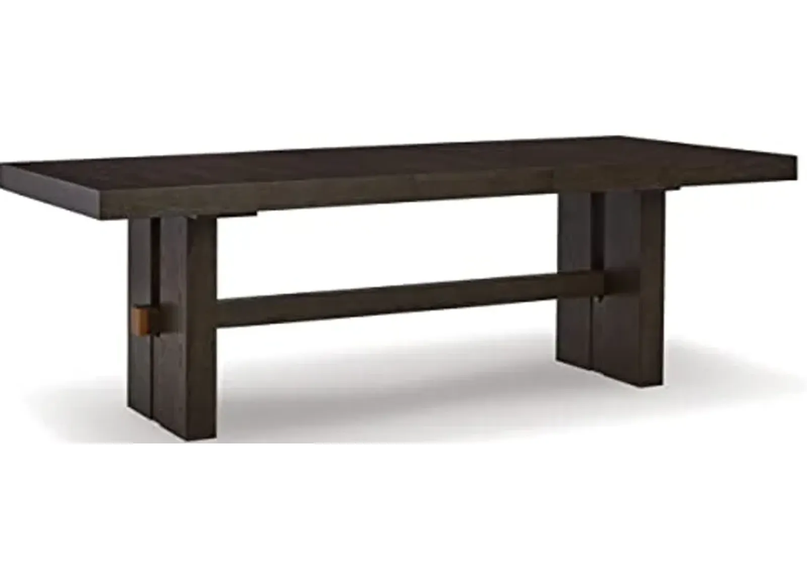 Signature Design by Ashley Burkhaus Traditional Rectangle Extension Dining Room Table, Dark Brown