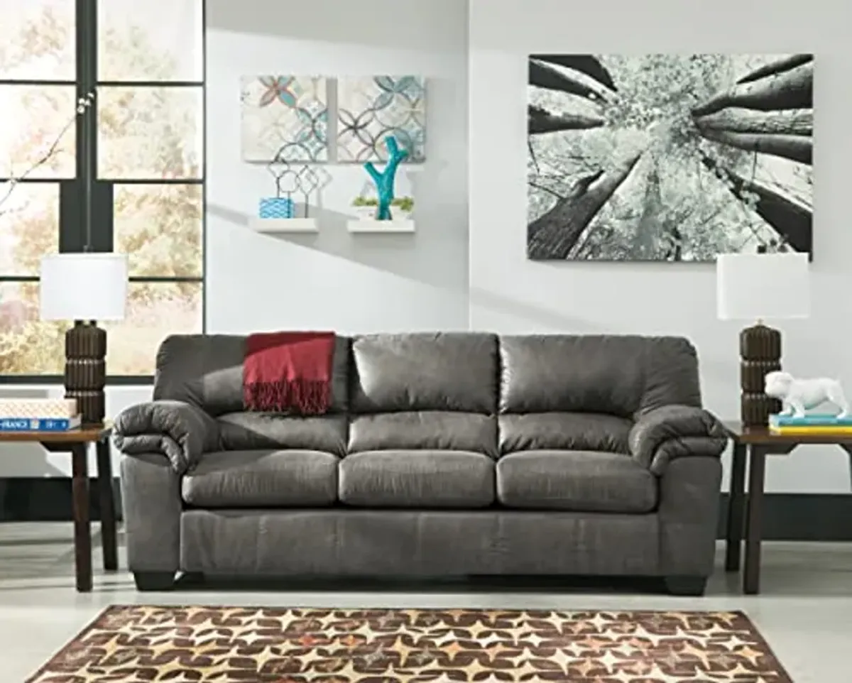 Signature Design by Ashley Bladen Faux Leather Sofa, Gray