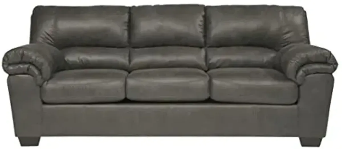 Signature Design by Ashley Bladen Faux Leather Sofa, Gray
