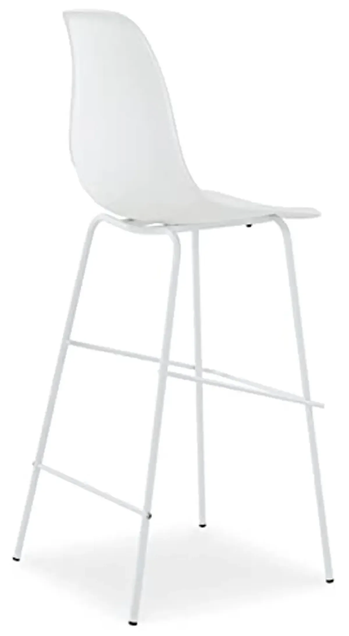 Signature Design by Ashley Forestead Modern Bar Height Bucket Barstool, 2 Count, White