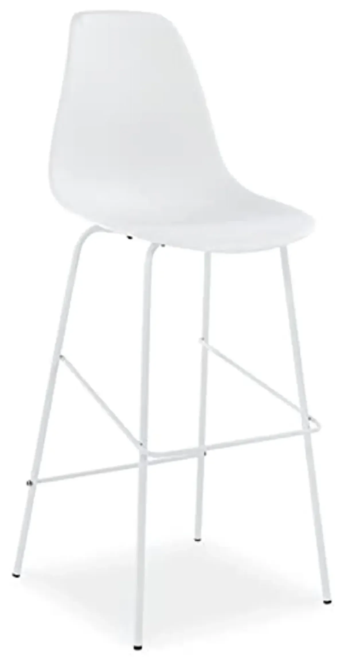 Signature Design by Ashley Forestead Modern Bar Height Bucket Barstool, 2 Count, White