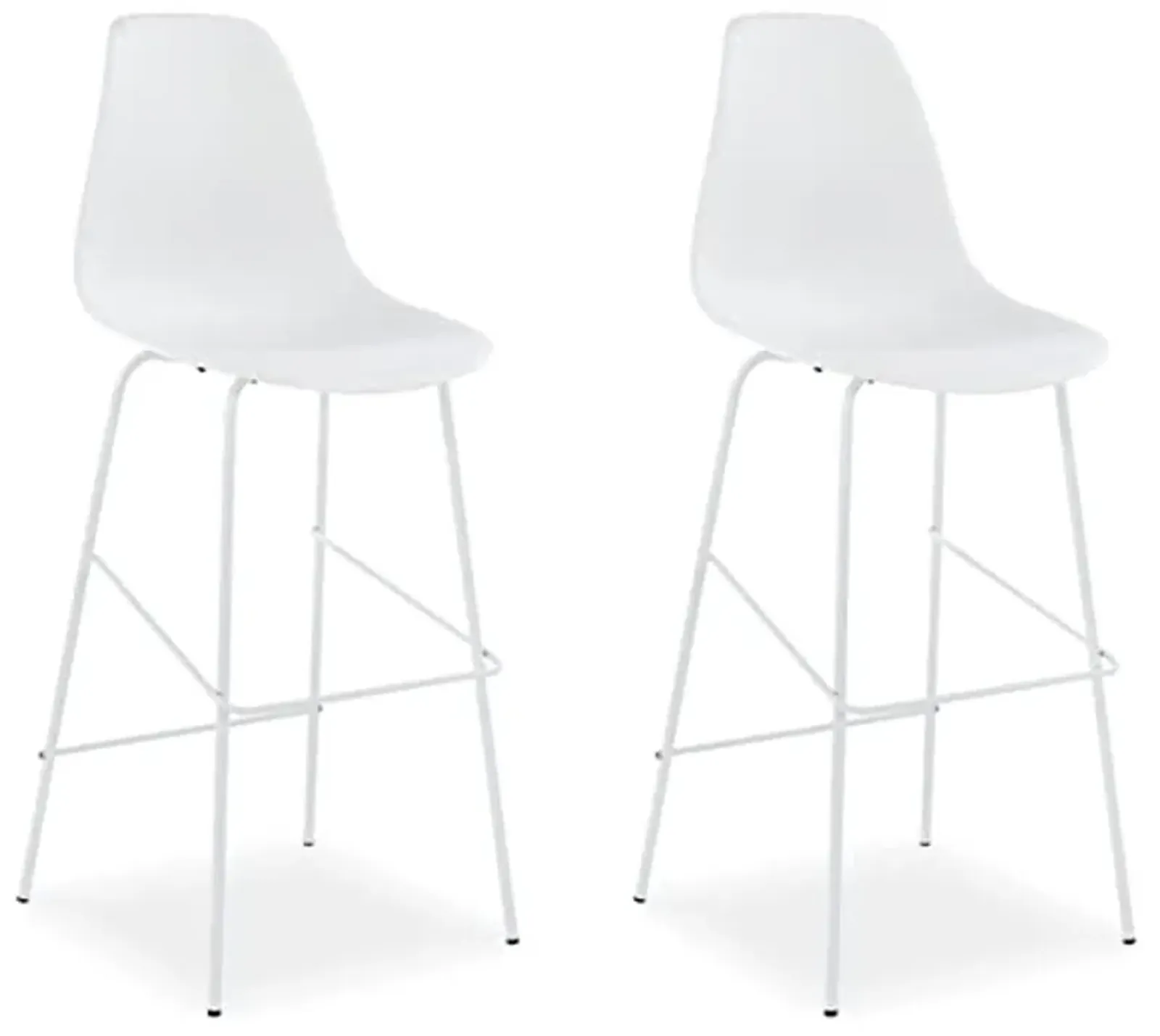 Signature Design by Ashley Forestead Modern Bar Height Bucket Barstool, 2 Count, White