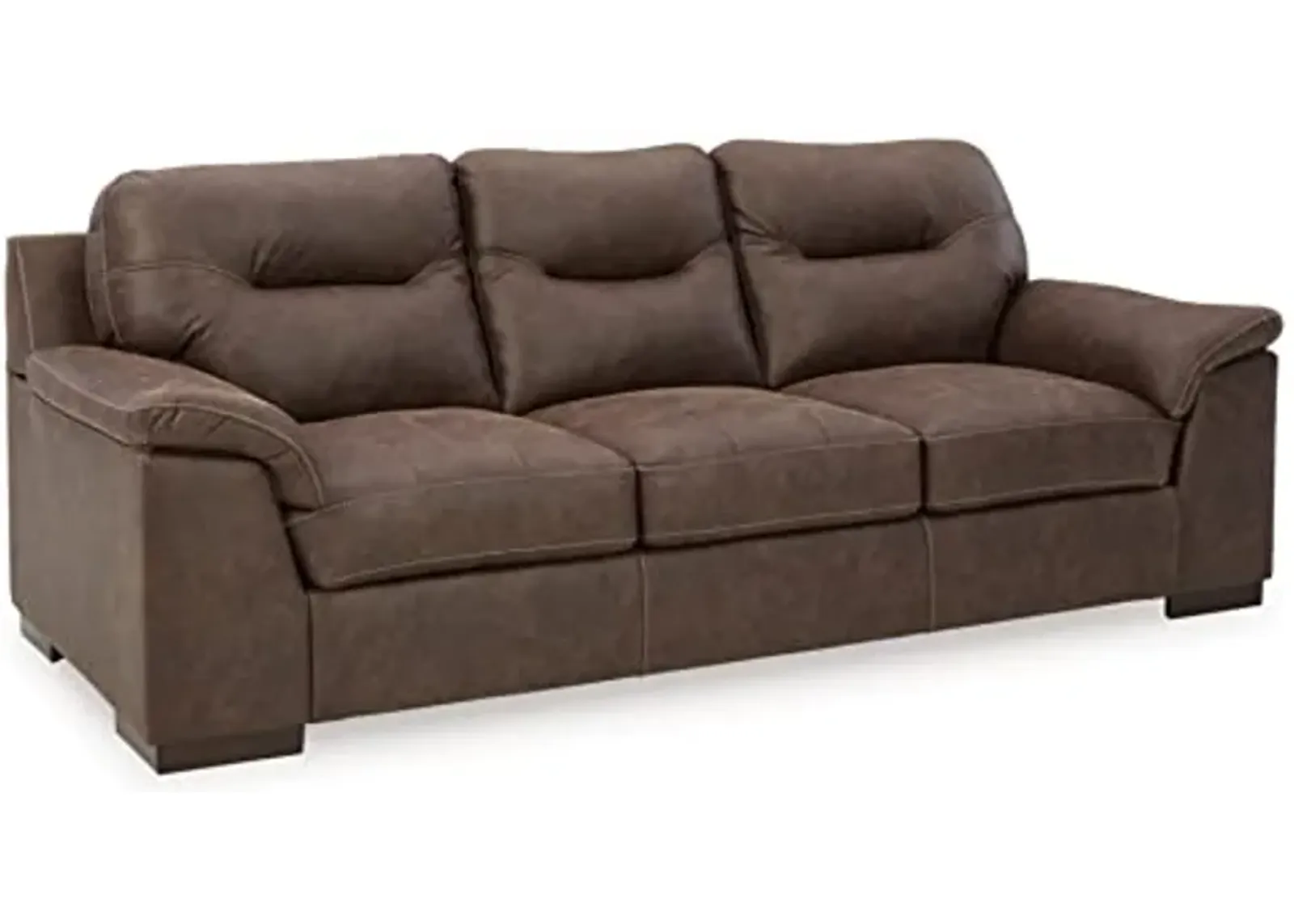 Signature Design by Ashley Maderla Faux Leather Oversized Sofa, Walnut Brown