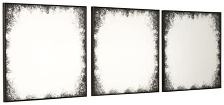 Signature Design by Ashley Kali 3 Piece Distressed Modern 18" Accent Mirror Set, Black