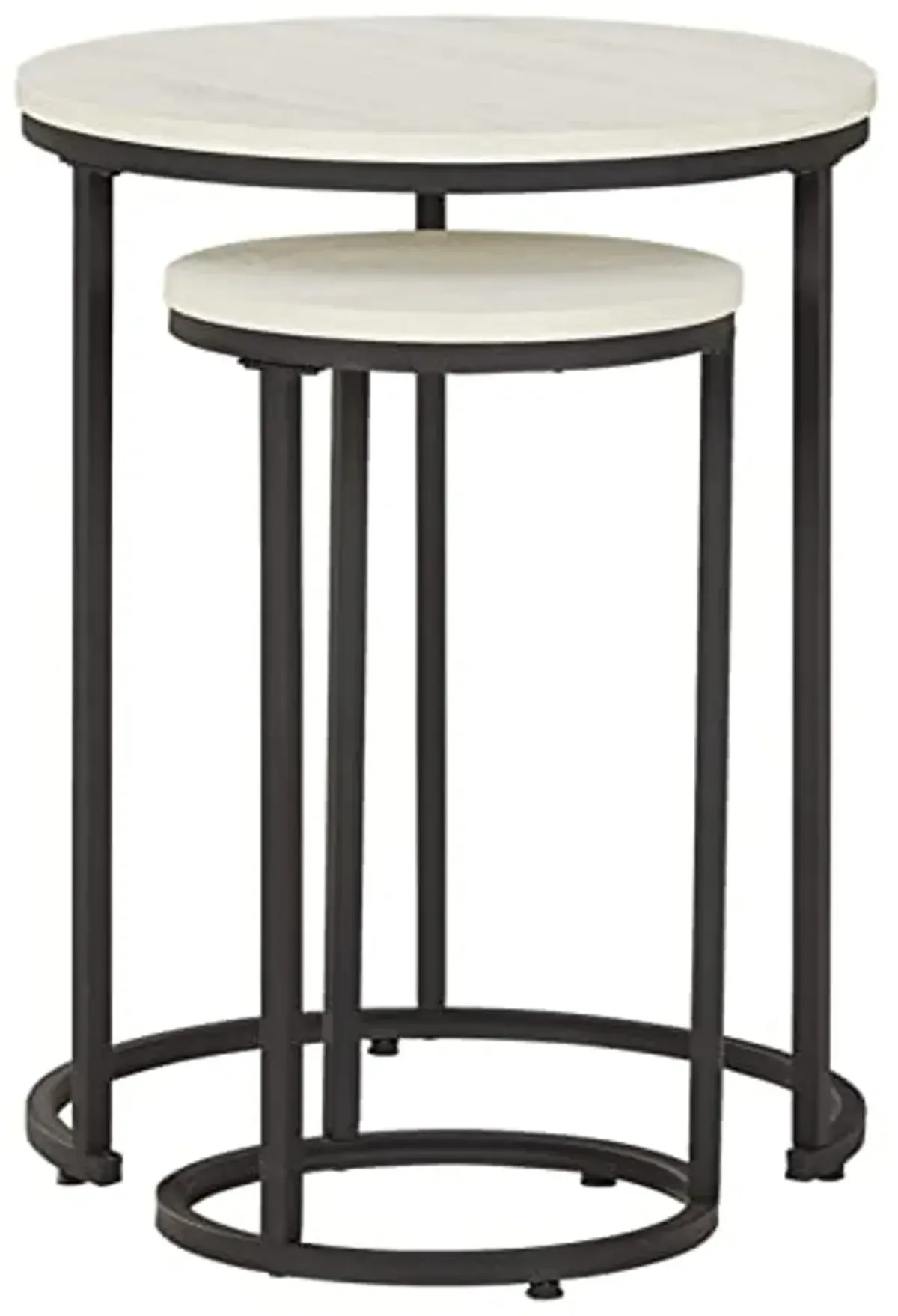 Signature Design by Ashley Briarsboro Nesting Accent Table Set of 2, 18"W x 18"D x 23"H, White