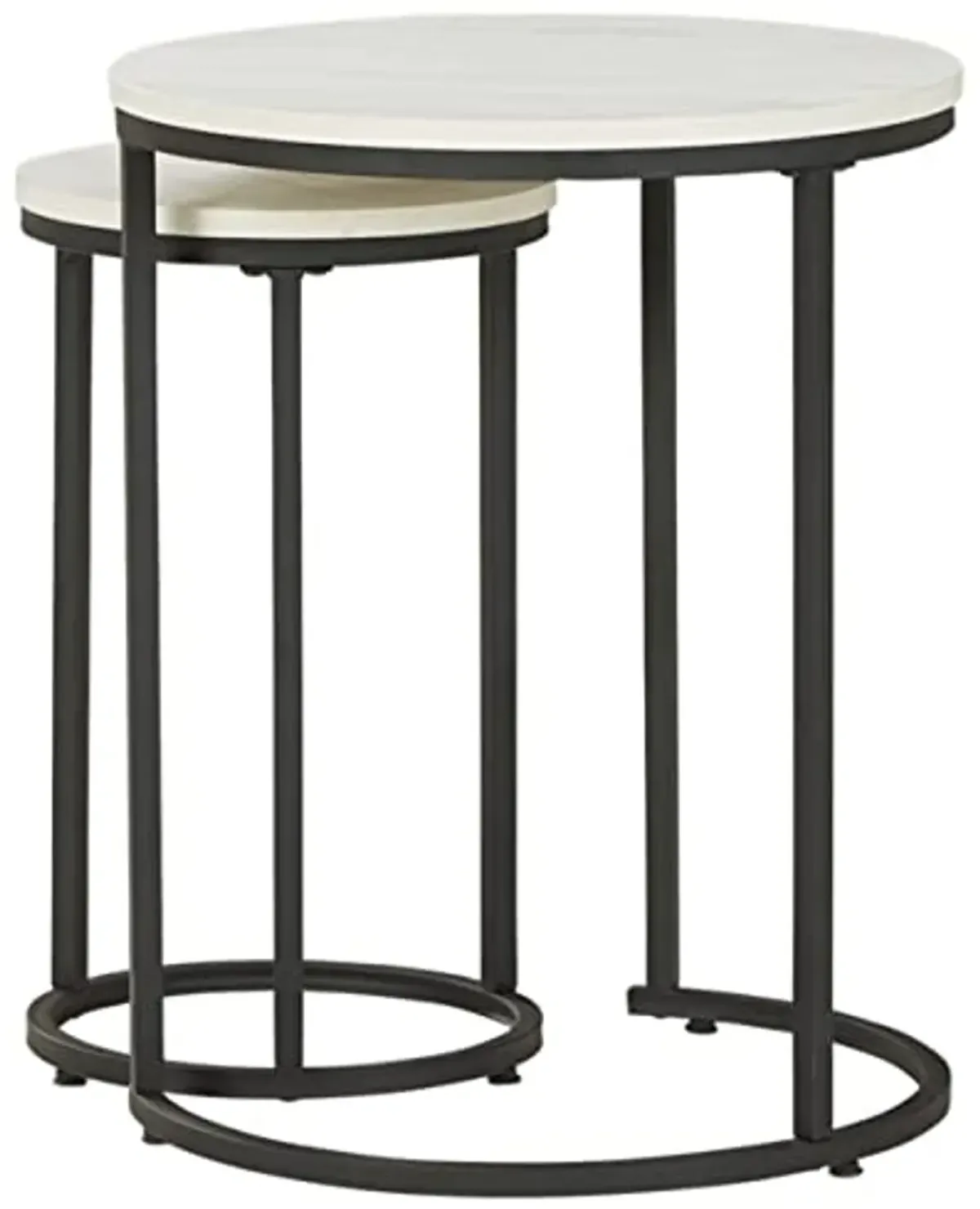 Signature Design by Ashley Briarsboro Nesting Accent Table Set of 2, 18"W x 18"D x 23"H, White