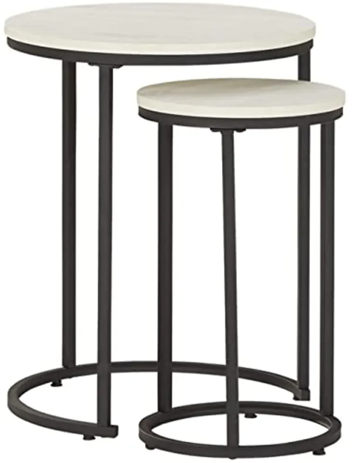 Signature Design by Ashley Briarsboro Nesting Accent Table Set of 2, 18"W x 18"D x 23"H, White