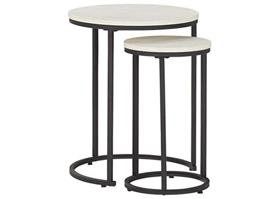 Signature Design by Ashley Briarsboro Nesting Accent Table Set of 2, 18"W x 18"D x 23"H, White