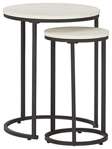 Signature Design by Ashley Briarsboro Nesting Accent Table Set of 2, 18"W x 18"D x 23"H, White