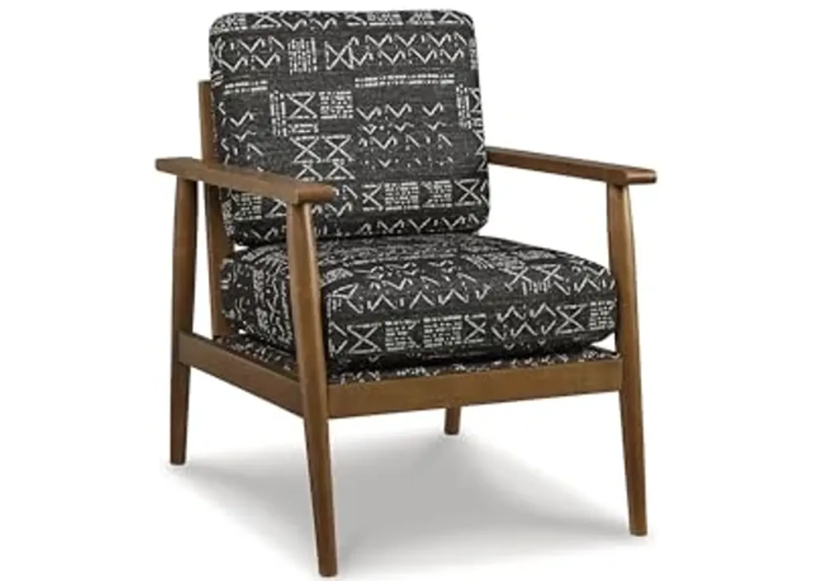 Signature Design by Ashley Bevyn Mid-Century Modern Upholstered Accent Chair, Printed Black