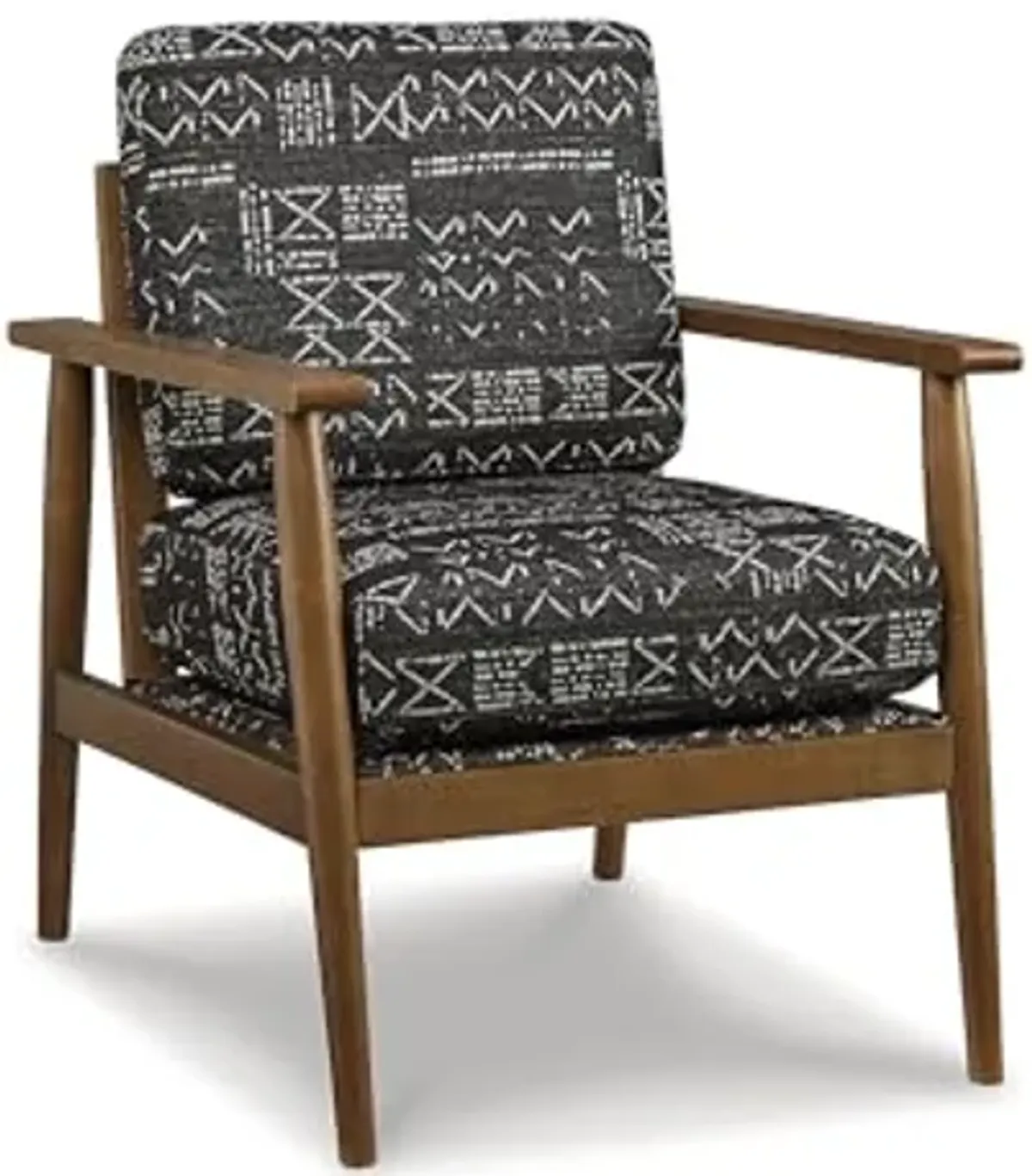 Signature Design by Ashley Bevyn Mid-Century Modern Upholstered Accent Chair, Printed Black