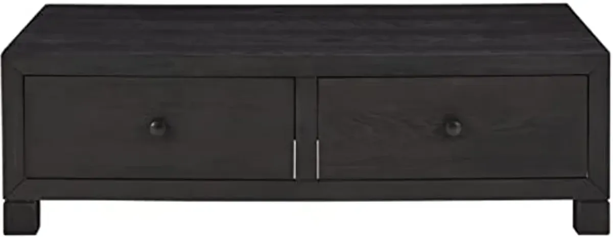 Signature Design by Ashley Foyland Modern Cocktail Table with Storage, Black