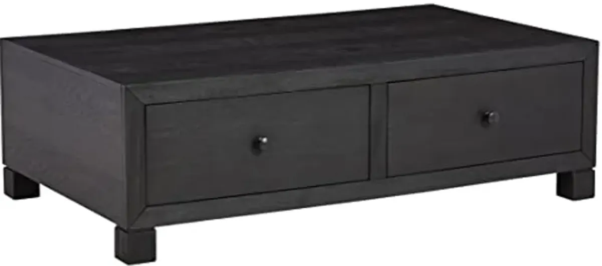 Signature Design by Ashley Foyland Modern Cocktail Table with Storage, Black