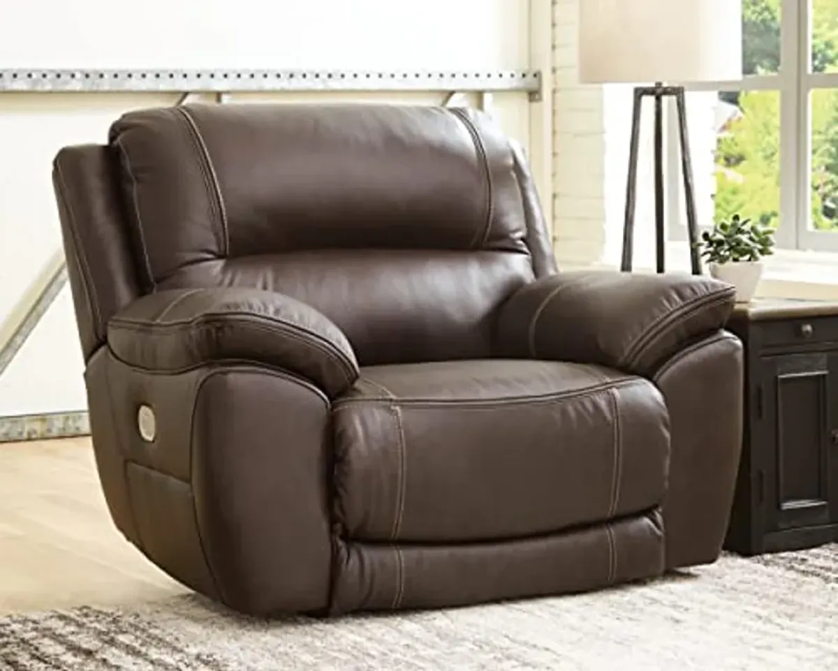 Signature Design by Ashley Dunleith Zero Wall Recliner with Power Headrest, Brown