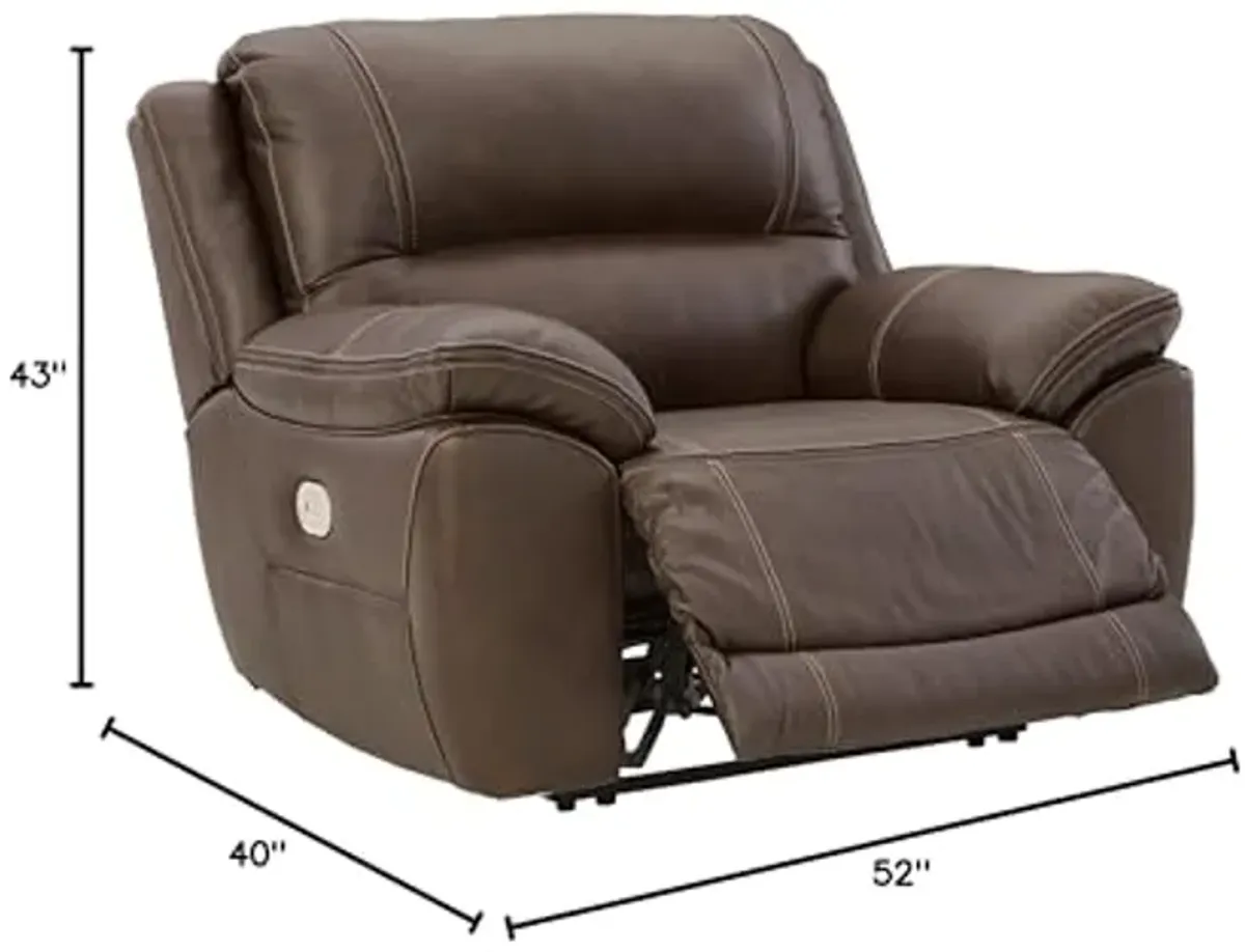 Signature Design by Ashley Dunleith Zero Wall Recliner with Power Headrest, Brown