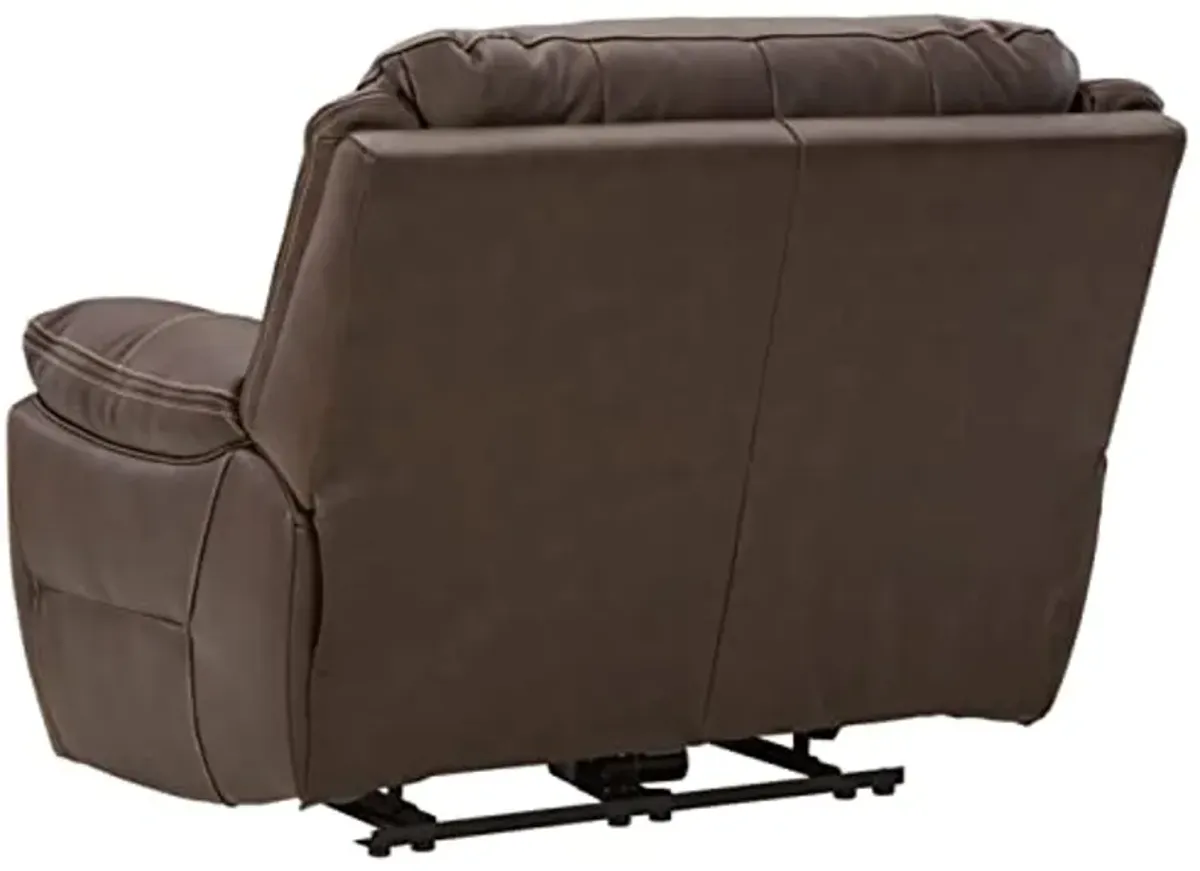 Signature Design by Ashley Dunleith Zero Wall Recliner with Power Headrest, Brown