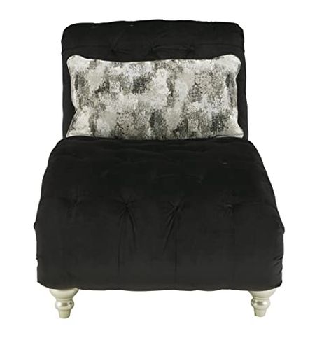 Signature Design by Ashley Harriotte Modern Tufted Chaise, Black