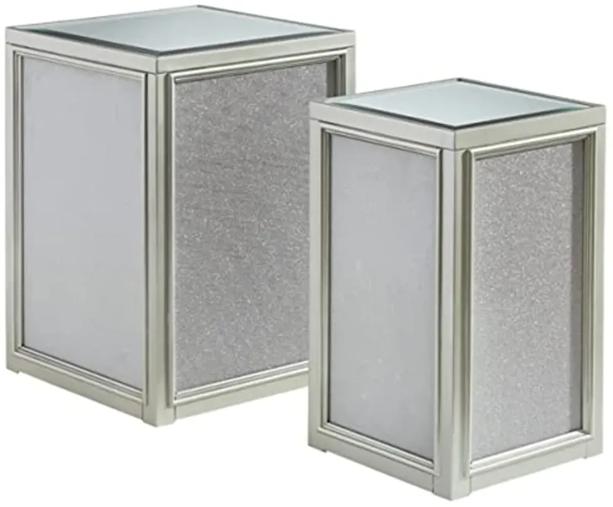 Signature Design by Ashley Traleena Glam Nesting End Tables, 2 Count, Silver