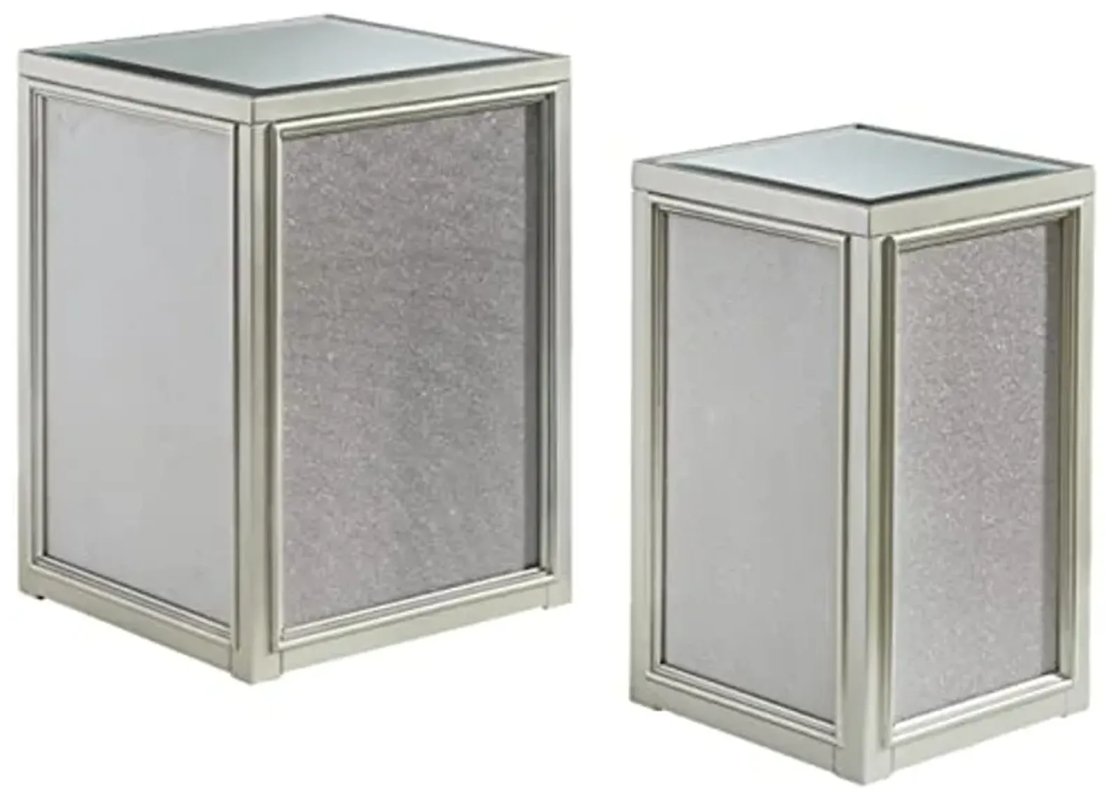 Signature Design by Ashley Traleena Glam Nesting End Tables, 2 Count, Silver