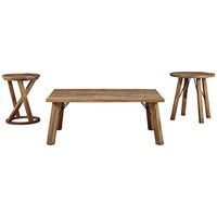 Signature Design by Ashley Windovi Occasional Table Set, Includes Coffee & 2 End Tables, Light Brown
