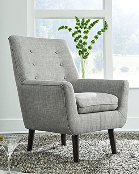 Signature Design by Ashley Zossen Contemporary Button Tufted Accent Chair, Gray