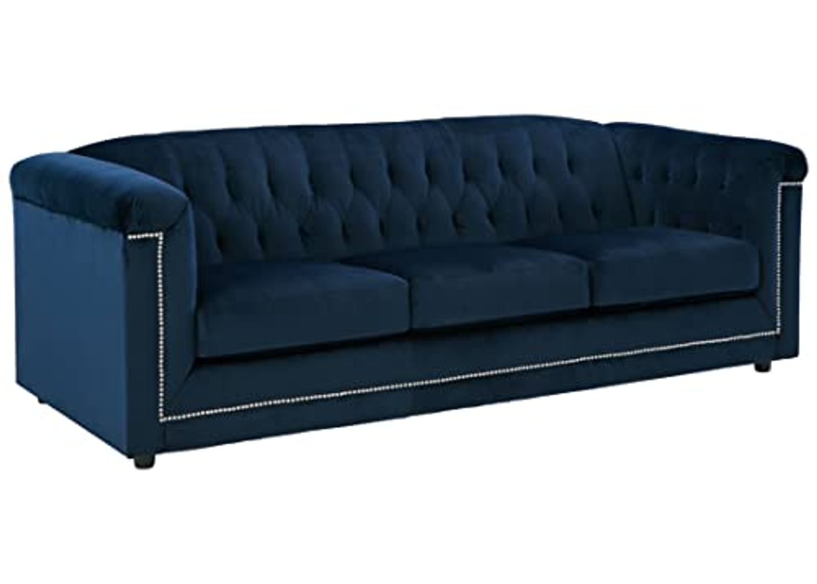 Signature Design by Ashley Josanna Glam Tufted Velvet Sofa, Navy Blue