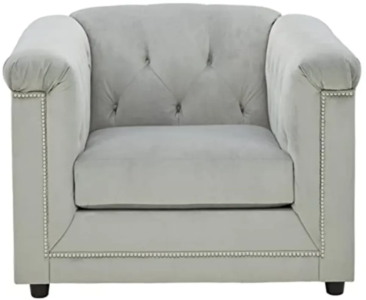 Signature Design by Ashley Josanna Classic Tufted Upholstered Chair, Gray