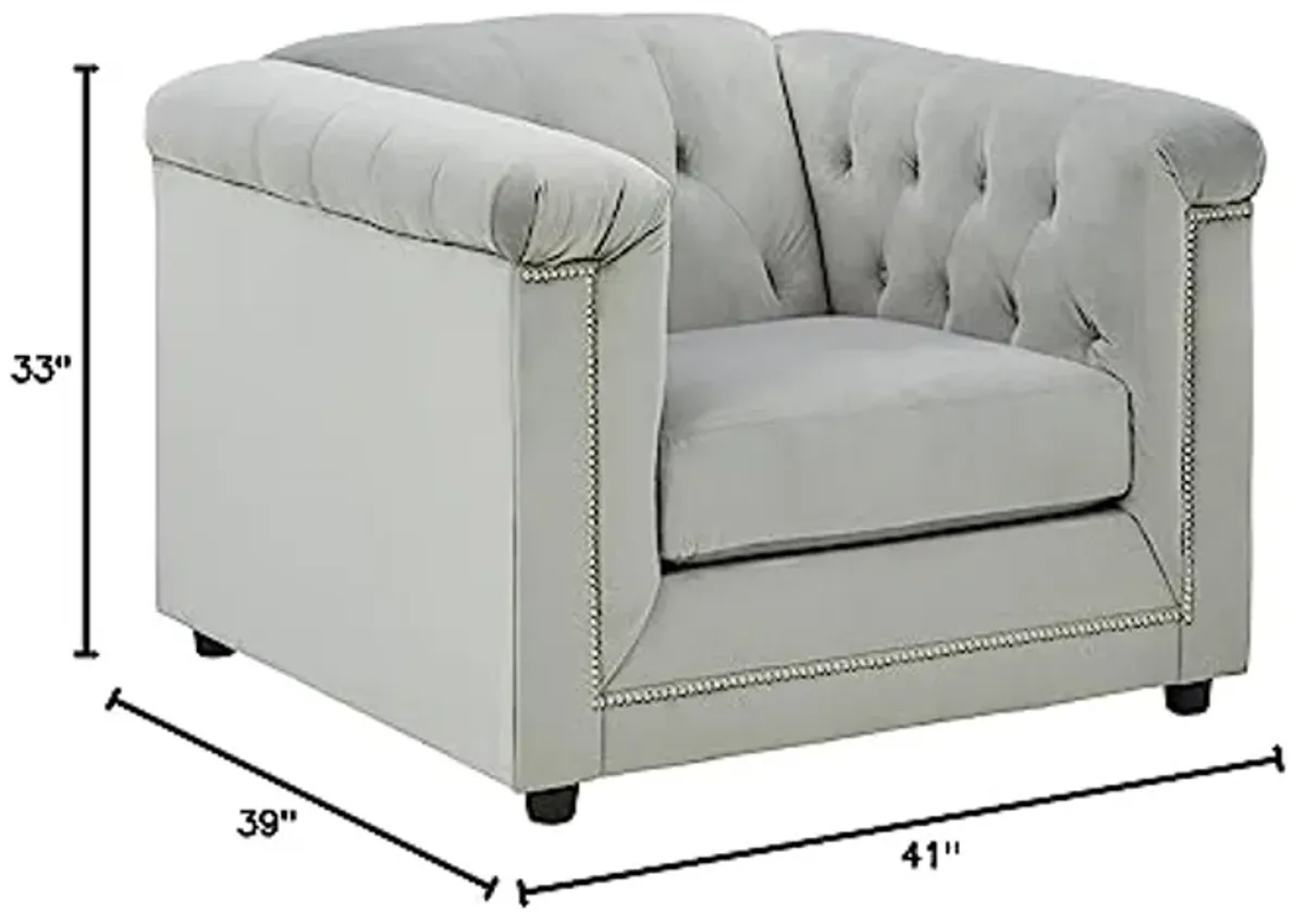 Signature Design by Ashley Josanna Classic Tufted Upholstered Chair, Gray