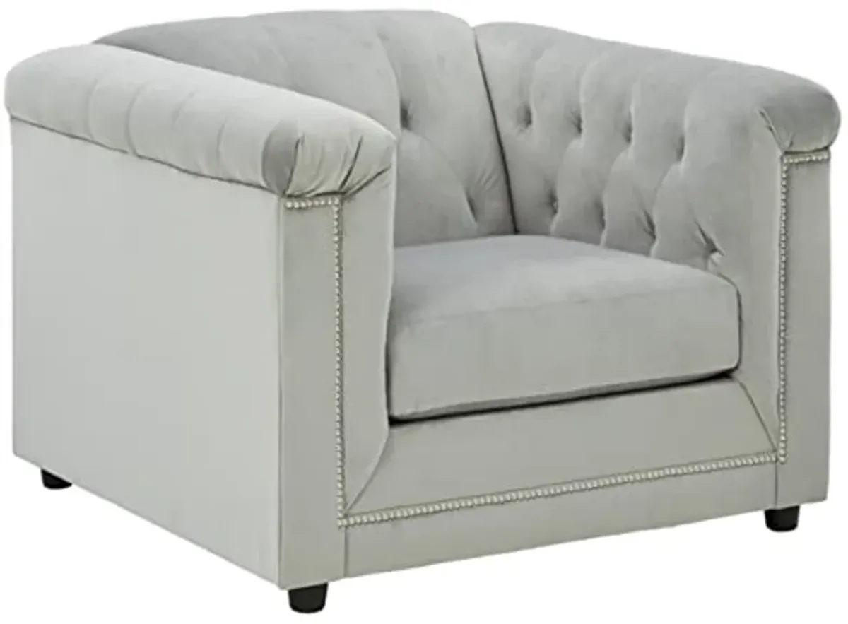 Signature Design by Ashley Josanna Classic Tufted Upholstered Chair, Gray