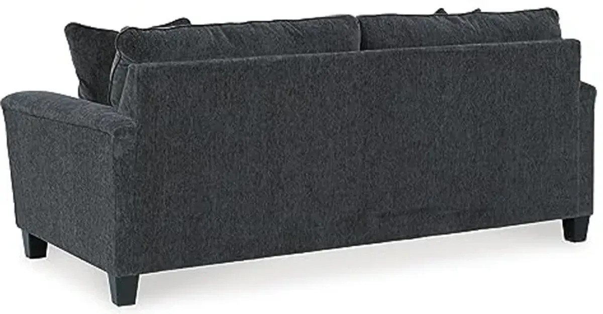 Signature Design by Ashley Abinger Contemporary Queen Sofa Sleeper with 2 Accent Pillows, Dark Gray