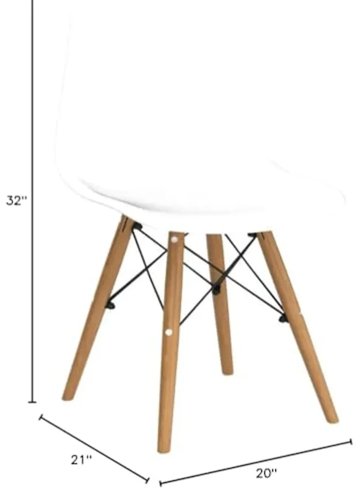 Signature Design by Ashley Jaspeni Modern Bucket Dining Chair, 4 Count, White