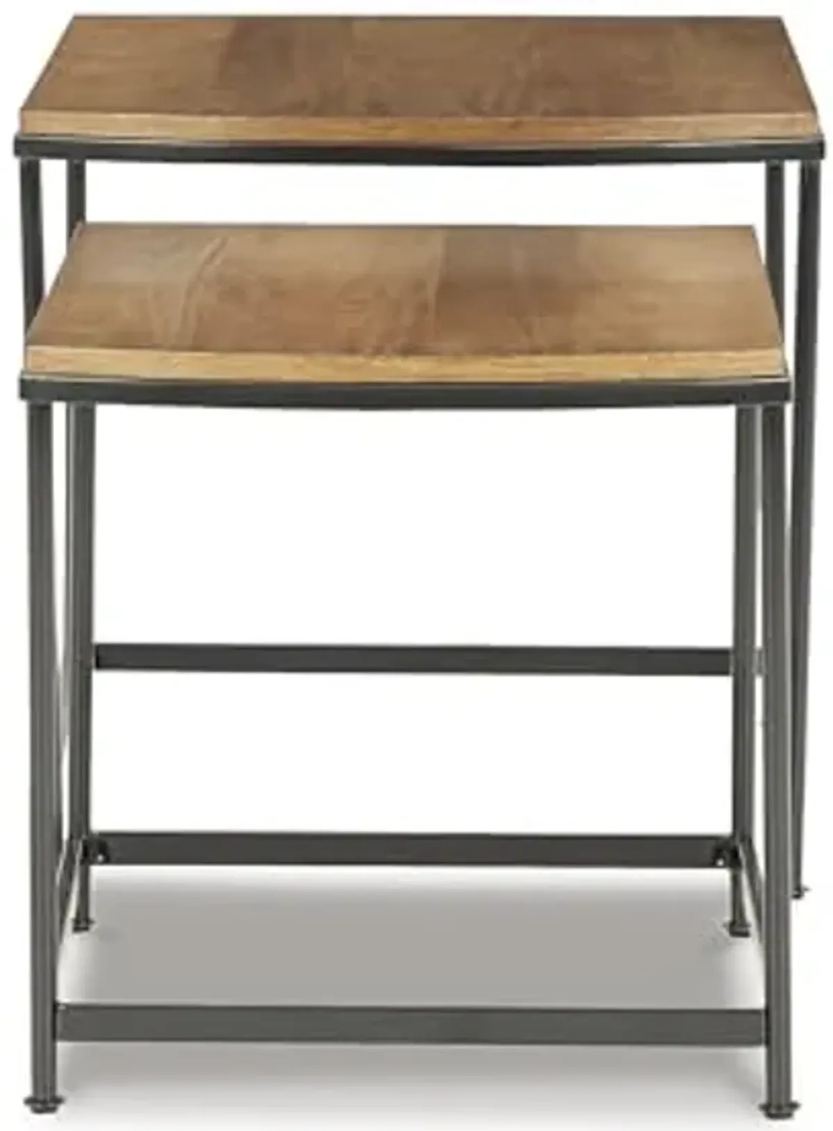 Signature Design by Ashley Drezmoore Modern Nesting End Tables Set, 2 Count, Light Brown & Black