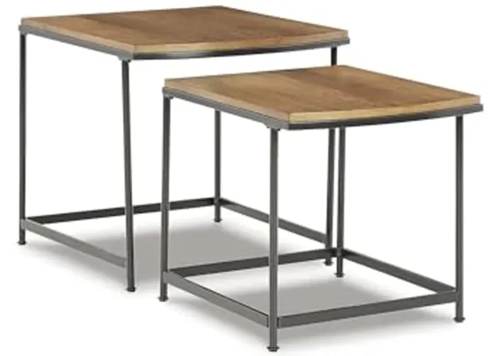 Signature Design by Ashley Drezmoore Modern Nesting End Tables Set, 2 Count, Light Brown & Black