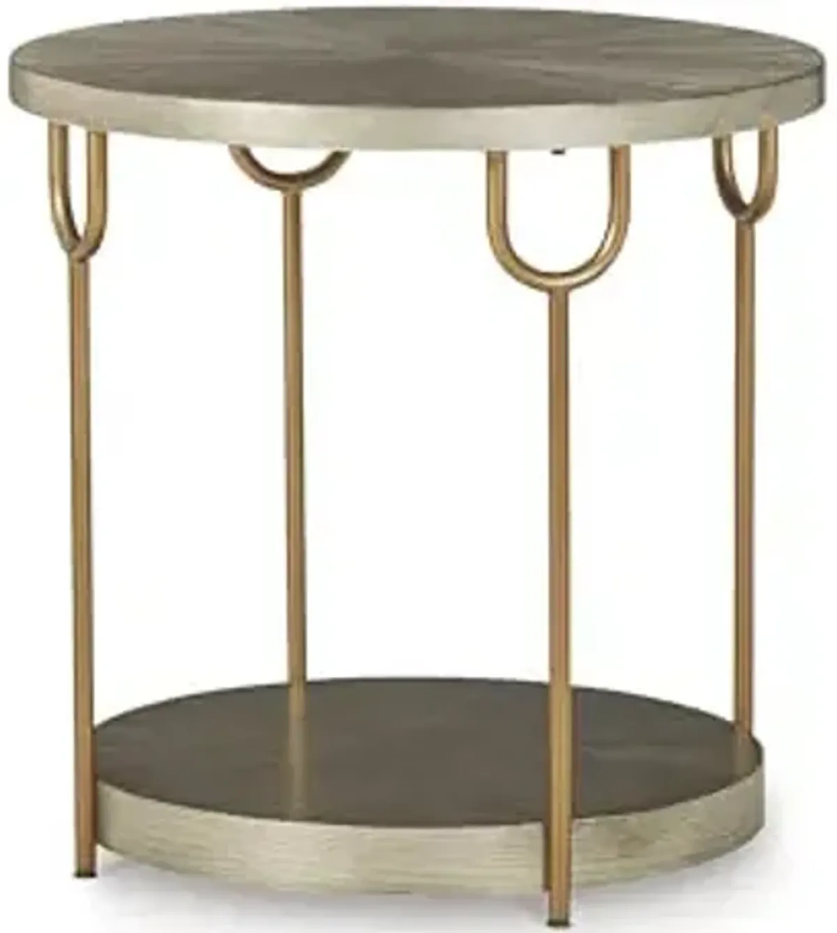 Signature Design by Ashley Ranoka Industrial Round End Table with Shelf, Gray