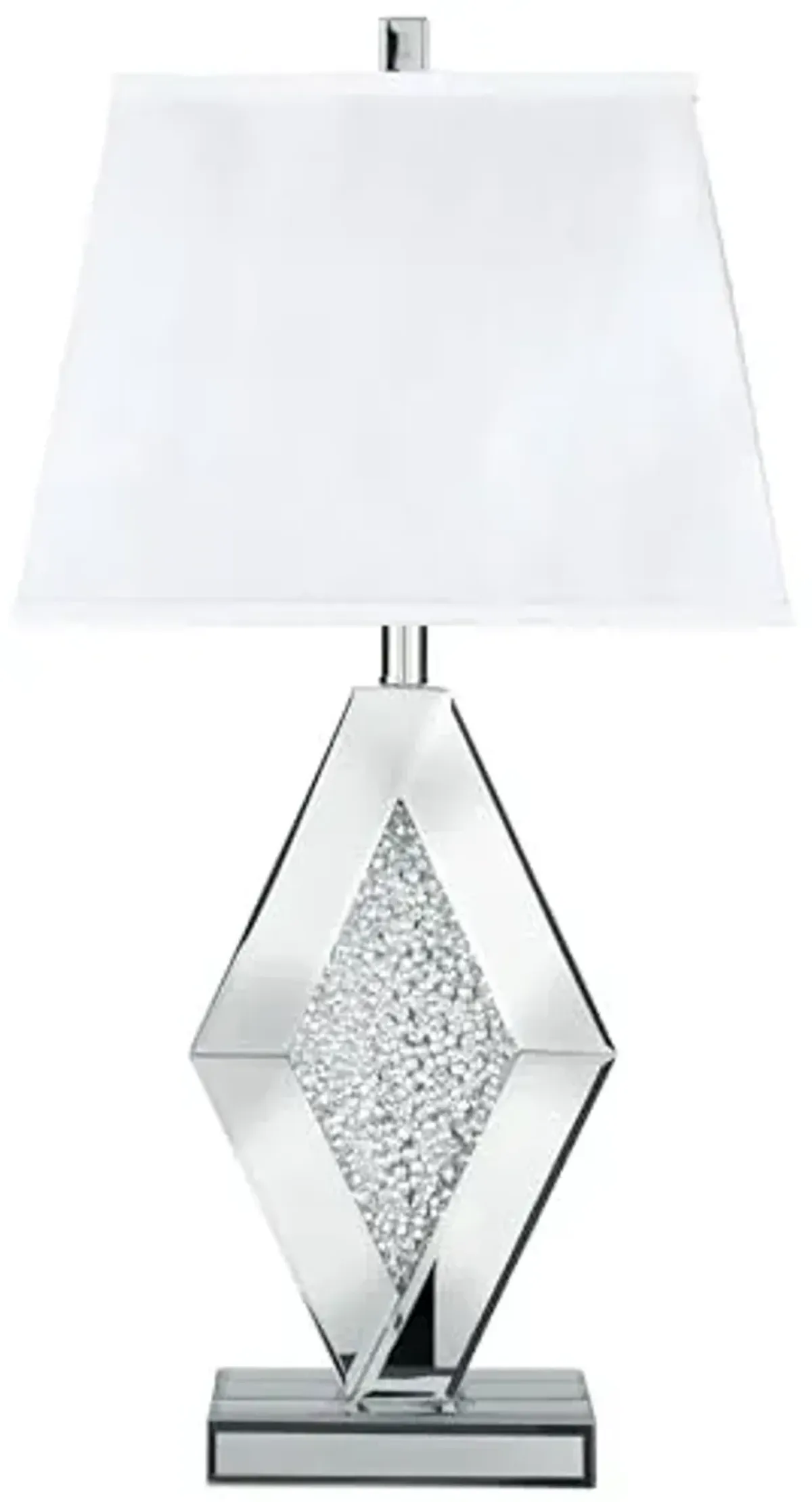 Signature Design by Ashley Prunella 30" Glam Crystal Bead Mirrored Glass Table Lamp, Silver