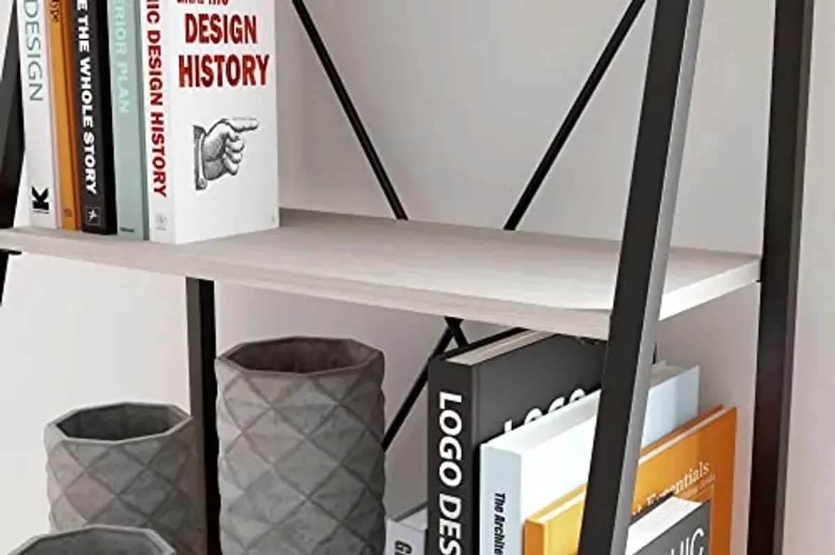 Signature Design by Ashley Bayflynn Contemporary 4 Shelf Bookcase, White & Black