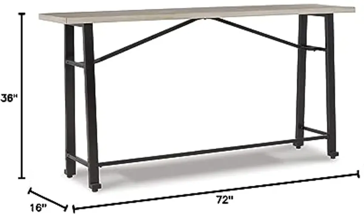 Signature Design by Ashley Karisslyn Urban Industrial Counter Height Long Table, Black & Beige