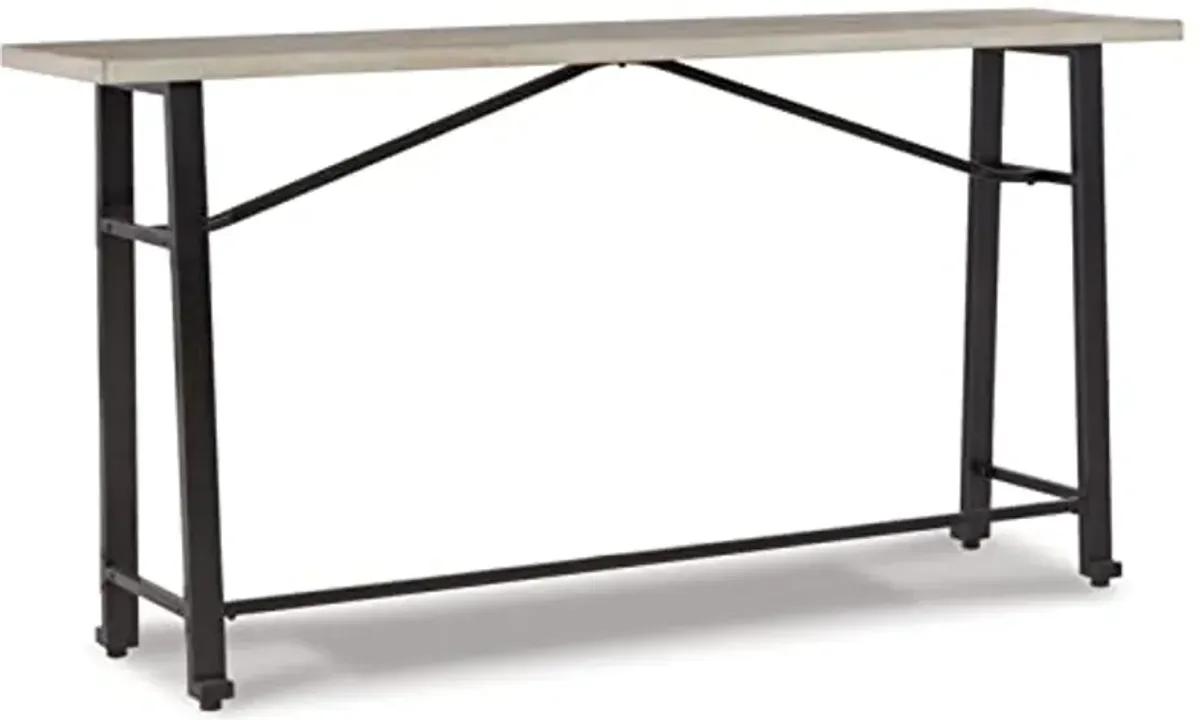 Signature Design by Ashley Karisslyn Urban Industrial Counter Height Long Table, Black & Beige