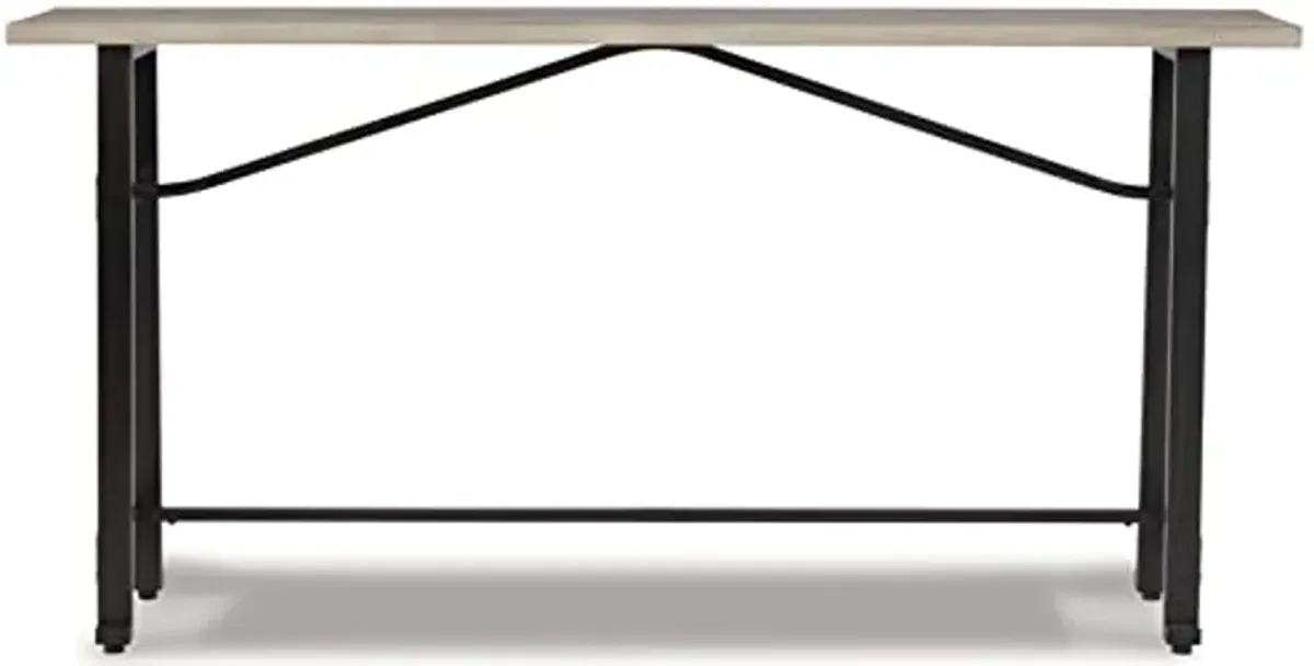 Signature Design by Ashley Karisslyn Urban Industrial Counter Height Long Table, Black & Beige