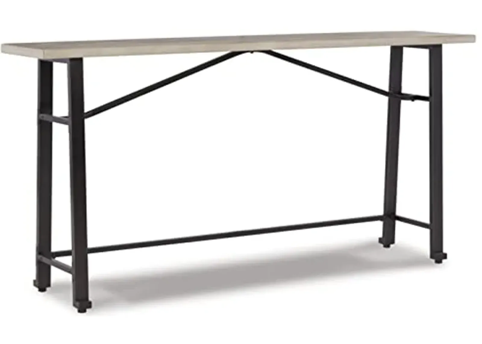 Signature Design by Ashley Karisslyn Urban Industrial Counter Height Long Table, Black & Beige