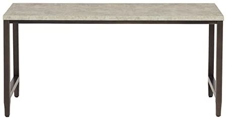 Signature Design by Ashley Shybourne Contemporary Faux Concrete Over Ottoman Table, Gray & Aged Brown