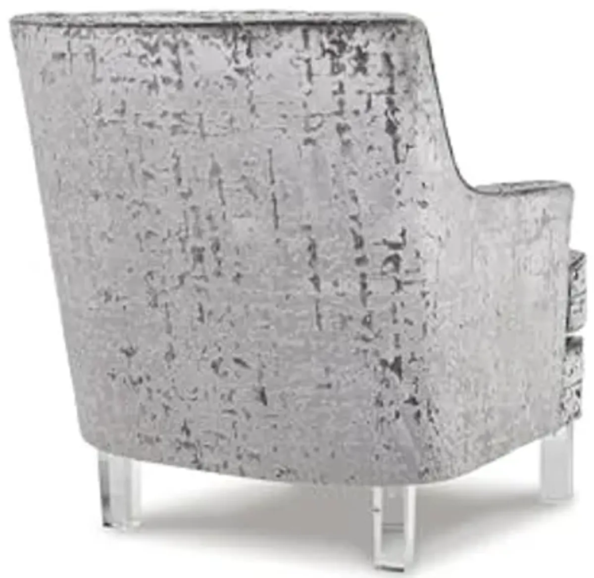 Signature Design by Ashley Gloriann Crushed Velvet Glam Accent Chair with Acrylic Legs, Light Gray