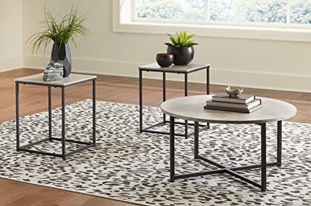 Signature Design by Ashley Lazabon Occasional Table Set, Includes Coffee & 2 End Tables, Gray