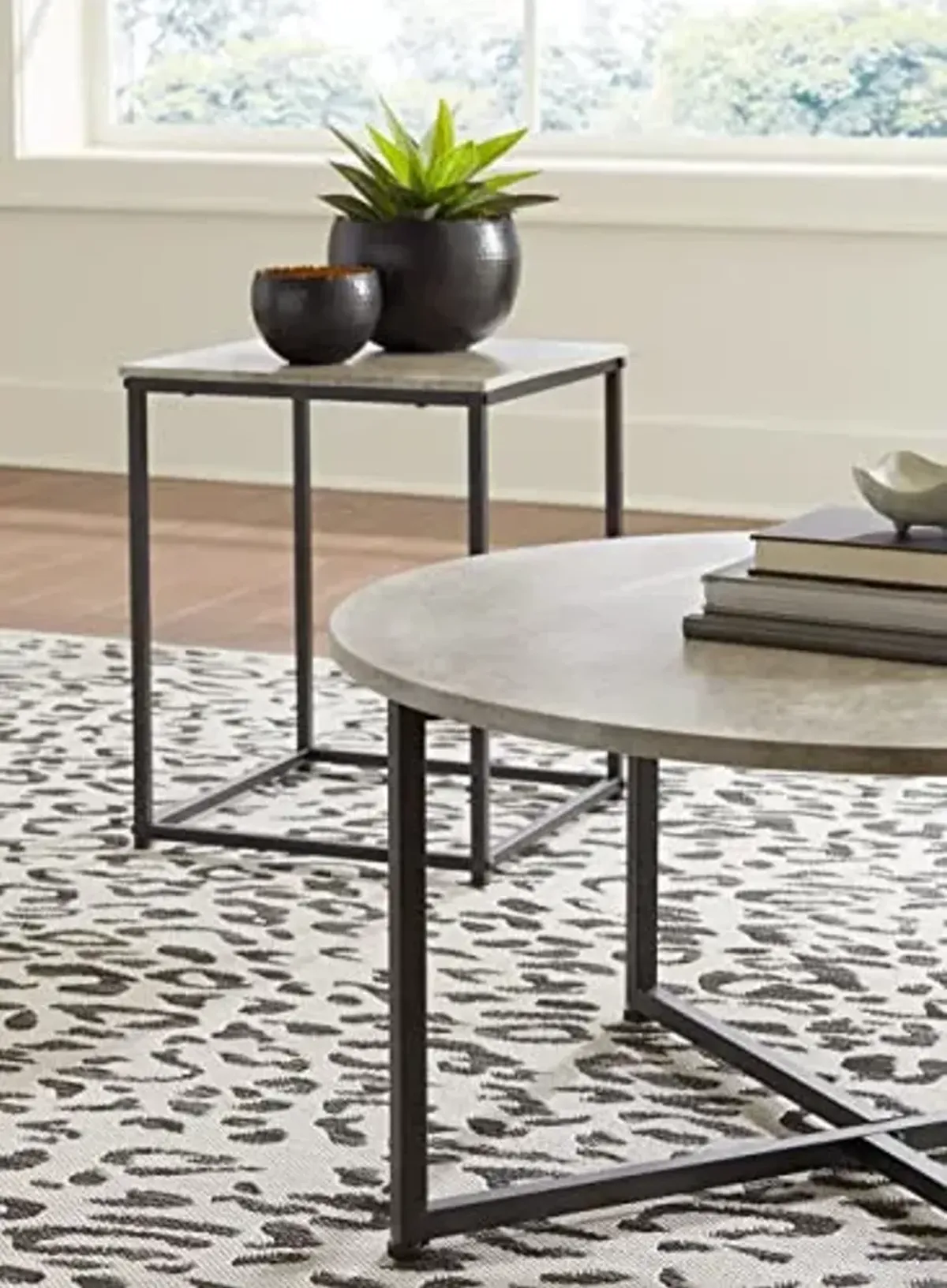 Signature Design by Ashley Lazabon Occasional Table Set, Includes Coffee & 2 End Tables, Gray