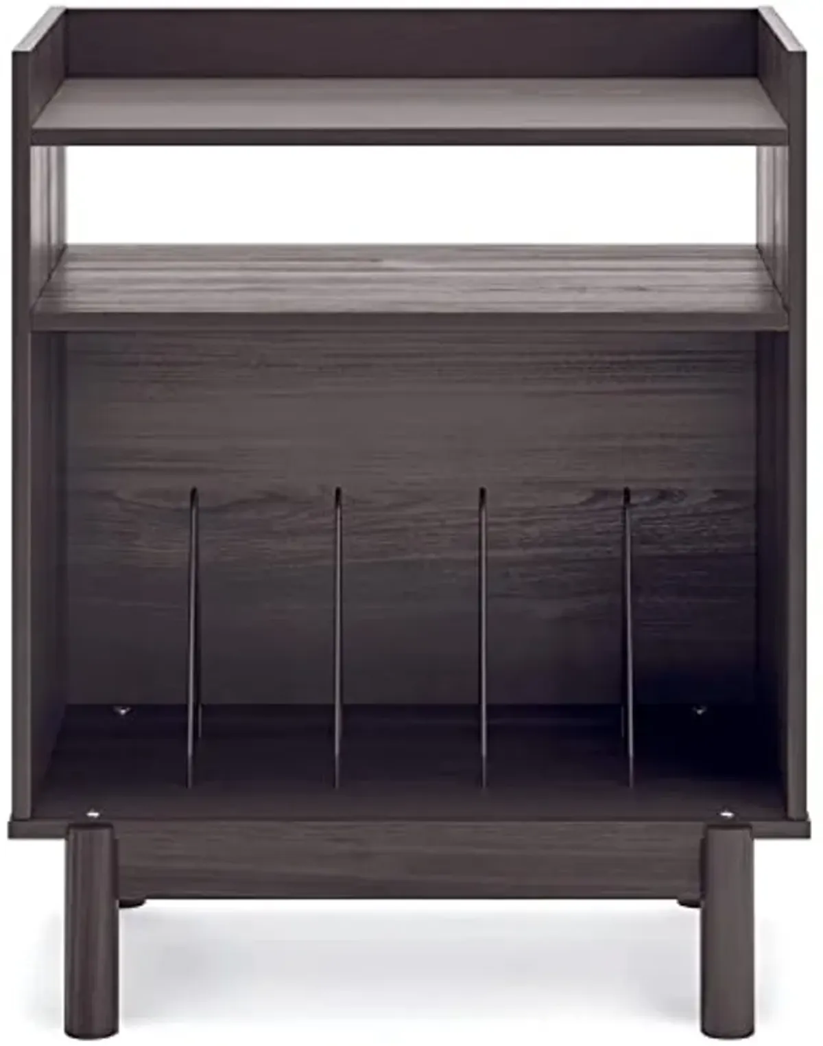 Signature Design by Ashley Brymont Mid-Century Modern Turntable Media Console, Dark Gray