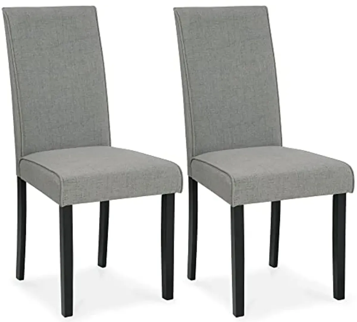 Signature Design by Ashley Kimonte Upholstered 19" Parsons Dining Chair, 2 Count, Dark Gray