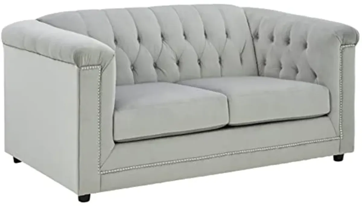 Signature Design by Ashley Josanna Classic Tufted Upholstered Loveseat, Gray