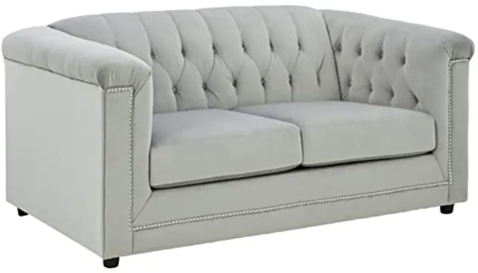 Signature Design by Ashley Josanna Classic Tufted Upholstered Loveseat, Gray